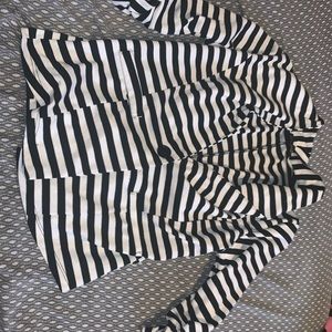 Black And White Striped Blazer